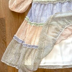 Charming floral ruffle mini dress